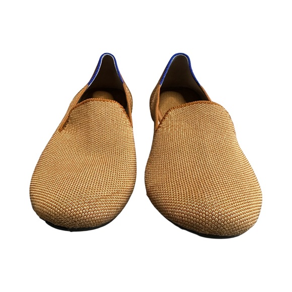 Women’s Rothy's Caramel Loafers with Blue Heel Trim Accent Size 7.5 - Picture 7 of 11